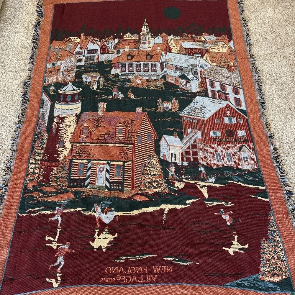 Department 56 New England Village‎ Series Christmas Winter Throw Blanket 65x45